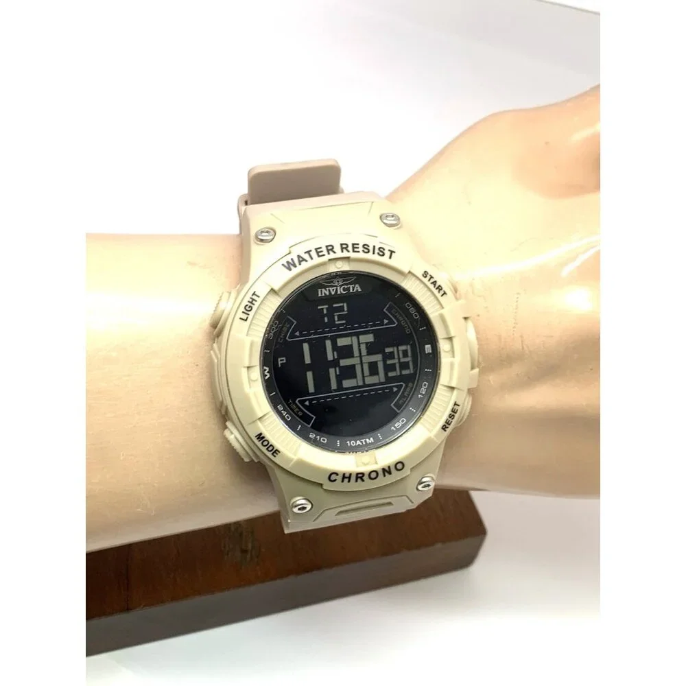 Invicta Racing Men's Watch 47526 Quartz Digital Light Brown Resin Strap 52mm